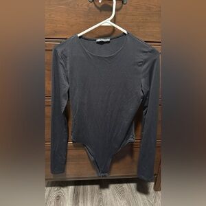 Zara Black Long Sleeve Bodysuit